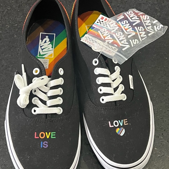 Vans Other - NEW VANS PRIDE RAINBOW CANVAS SNEAKERS LOVE IS LOVE SZ 11.5